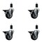 Service Caster 3.5'' Thermoplastic Rubber Swivel 1-3/8'' Expanding Stem Caster Set with Brake, 4PK SCC-EX20S3514-TPRB-PLB-138-4 - alternate 1